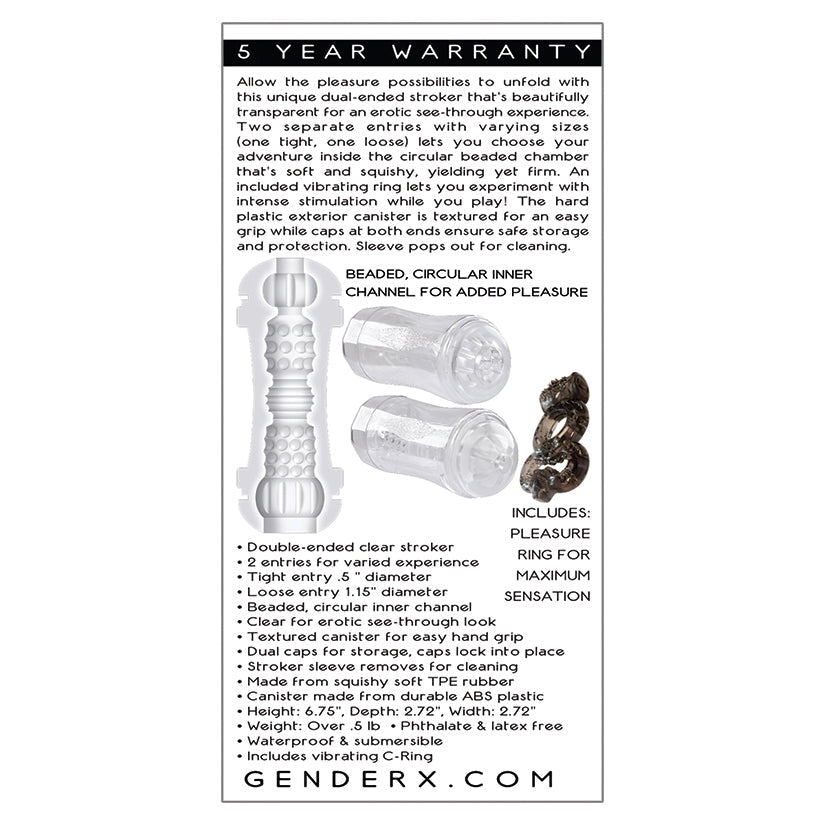 Gender X Double Fantasy Dual-Ended Clear Stroker