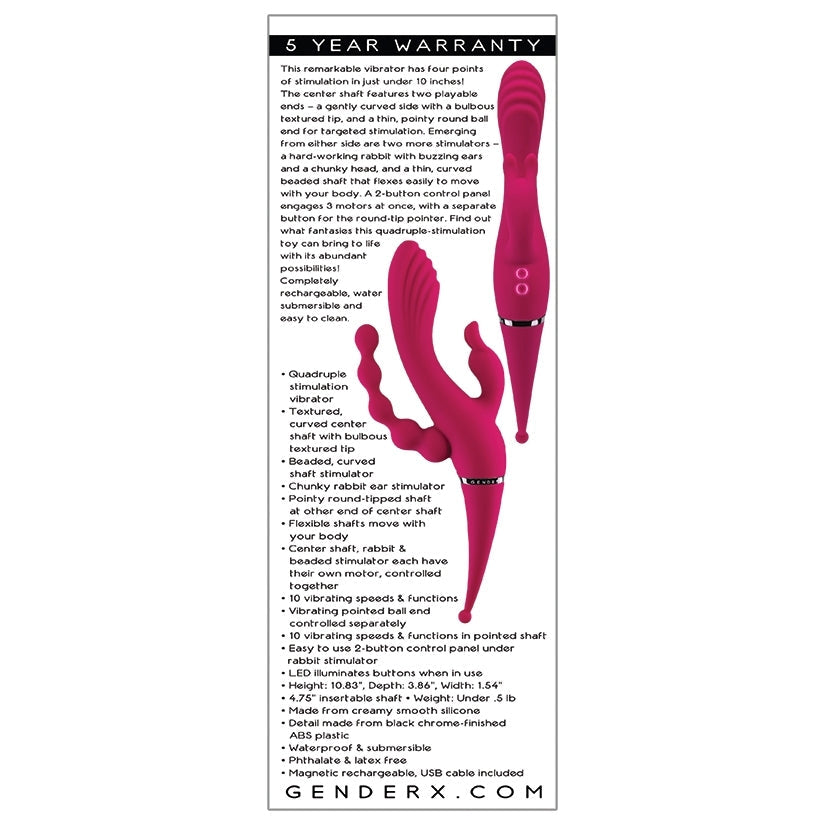 Gender X Four by Four Quadruple Stimulation Vibrator