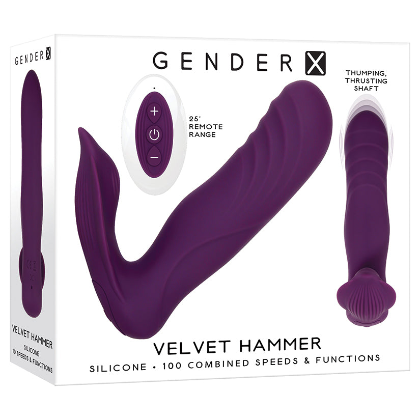 Gender X Velvet Hammer Thrusting Wearable Vibrator with Remote