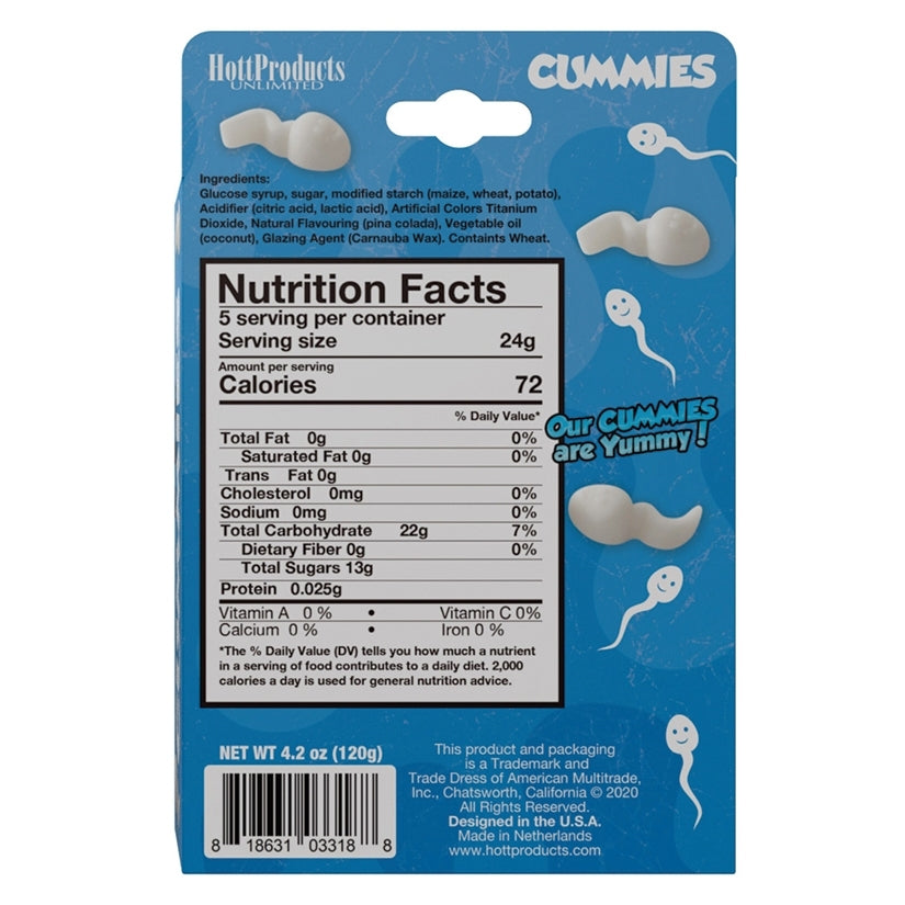 Cummies Sperm Shaped Gummies, Pina Colada