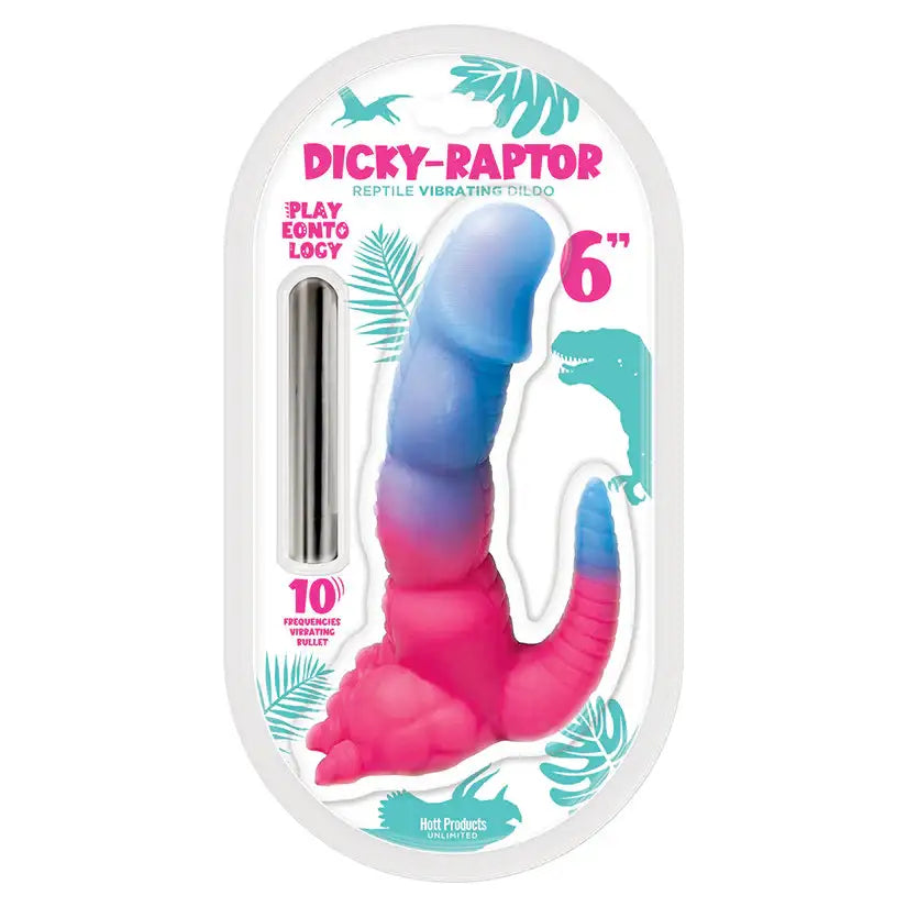 Dicky Raptor 6 Inch Silicone Vibrating Dinosaur Dildo w/ Suction Cup