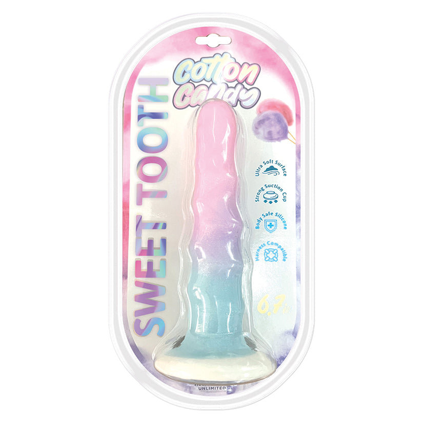 Hott Products Cotton Candy Dildo-Sweet Tooth 6.7"
