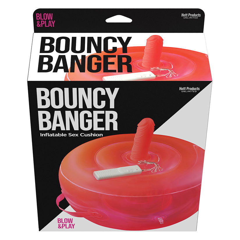 Bouncy Banger Inflatable Cushion with Wired Vibrating Dildo