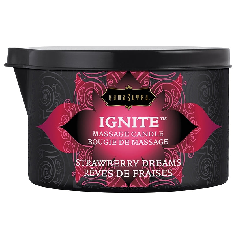 Kama Sutra Ignite Massage Candle Strawberry Dreams 6 oz