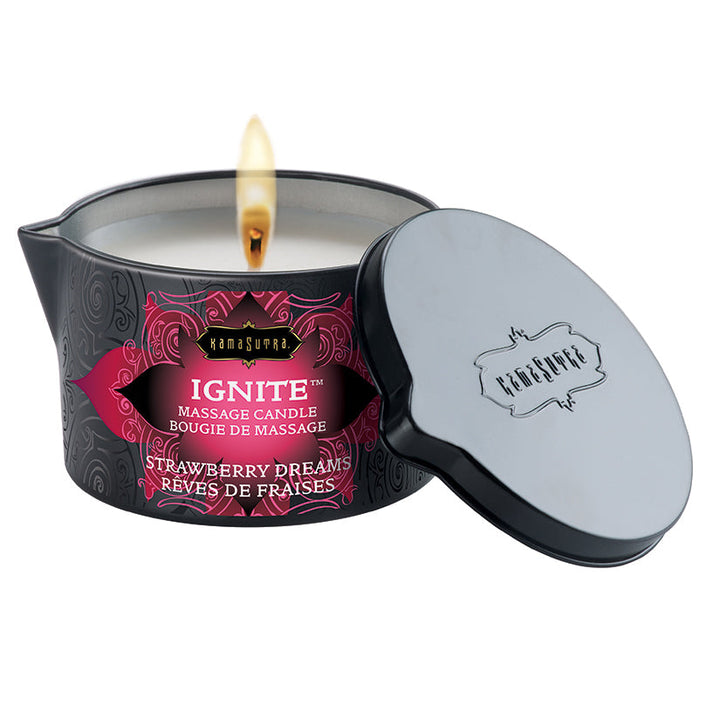 Kama Sutra Ignite Massage Candle Strawberry Dreams 6 oz