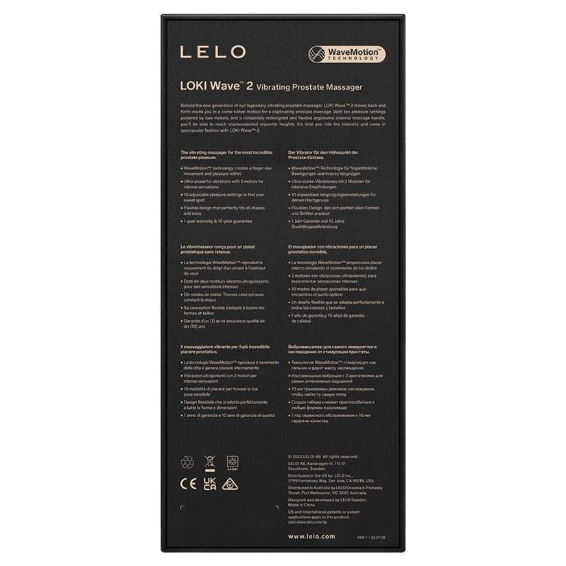 LELO LOKI Wave 2 WaveMotion Prostate Massager Violet Dust retail box