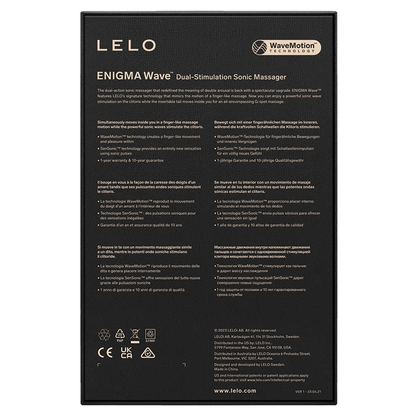 LELO ENIGMA Wave Triple Stimulation Massager Cyber Purple retail box