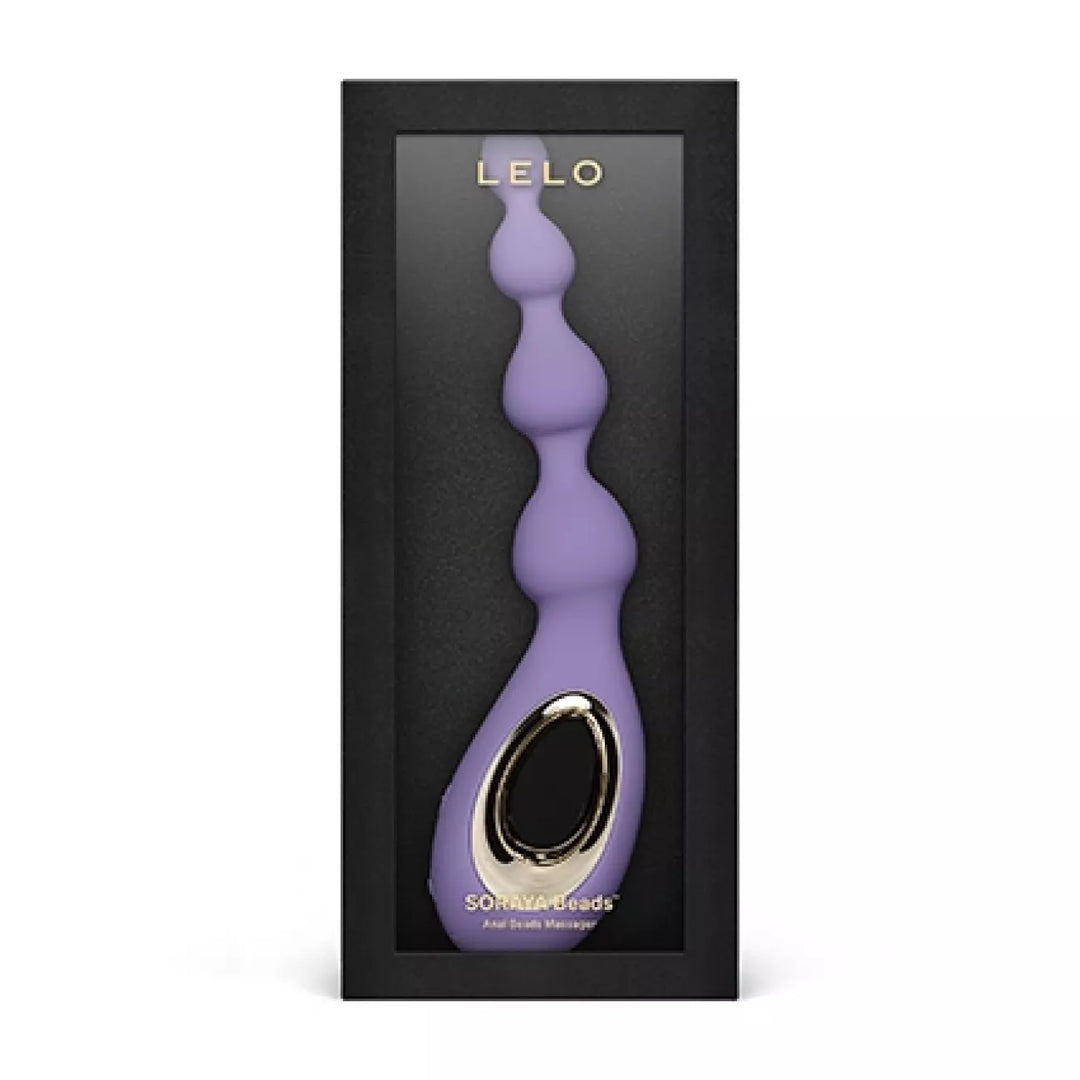 LELO SORAYA Beads Vibrating Anal Beads with Bow-Motion in Violet Dusk, packaging