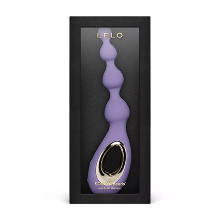 LELO SORAYA Beads Vibrating Anal Beads with Bow-Motion in Violet Dusk, packaging