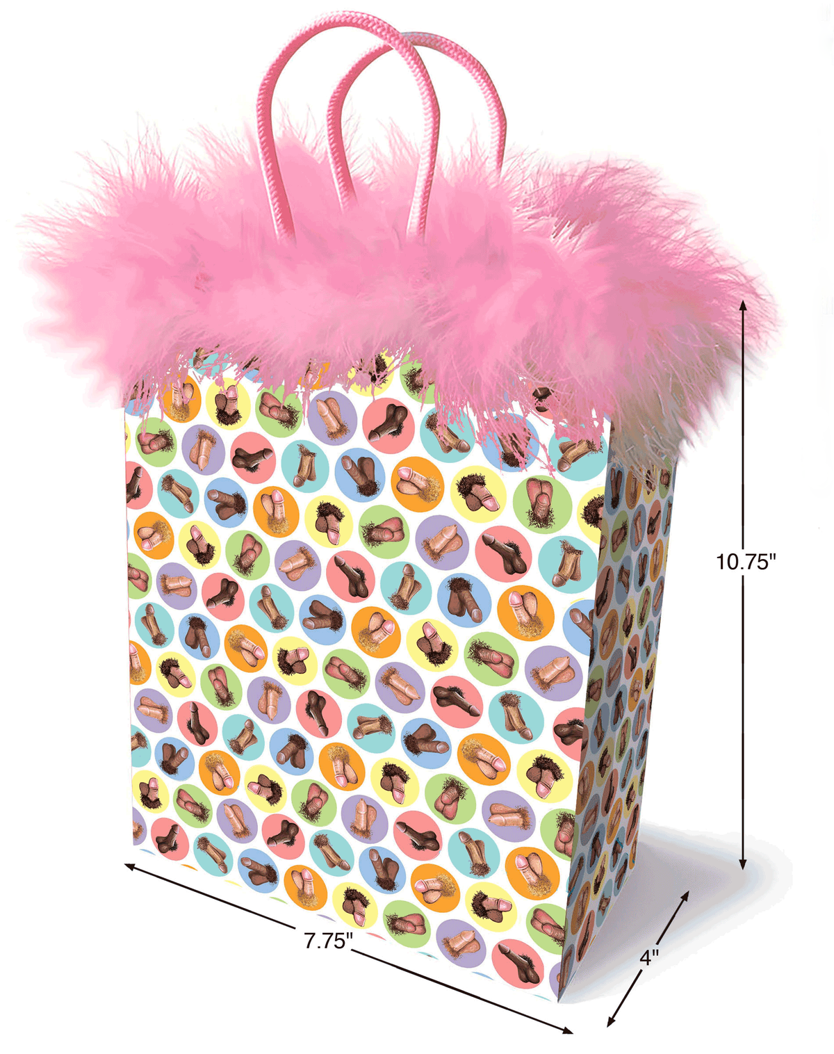 Dirty Penis Gift Bag with Marabou Fringe