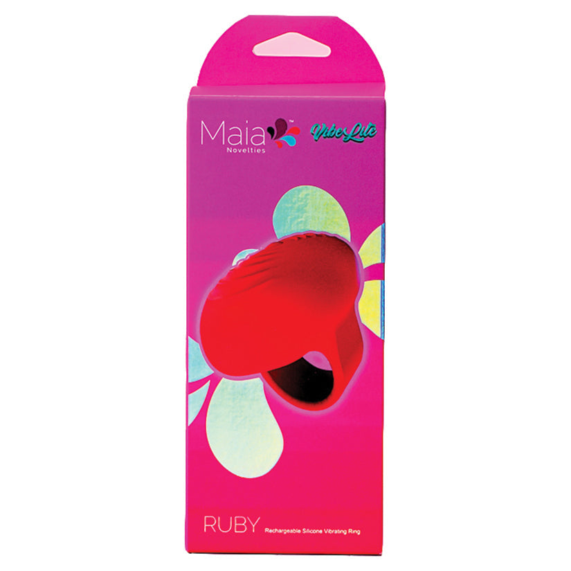Maia Ruby Silicone Vibrating Finger Ring
