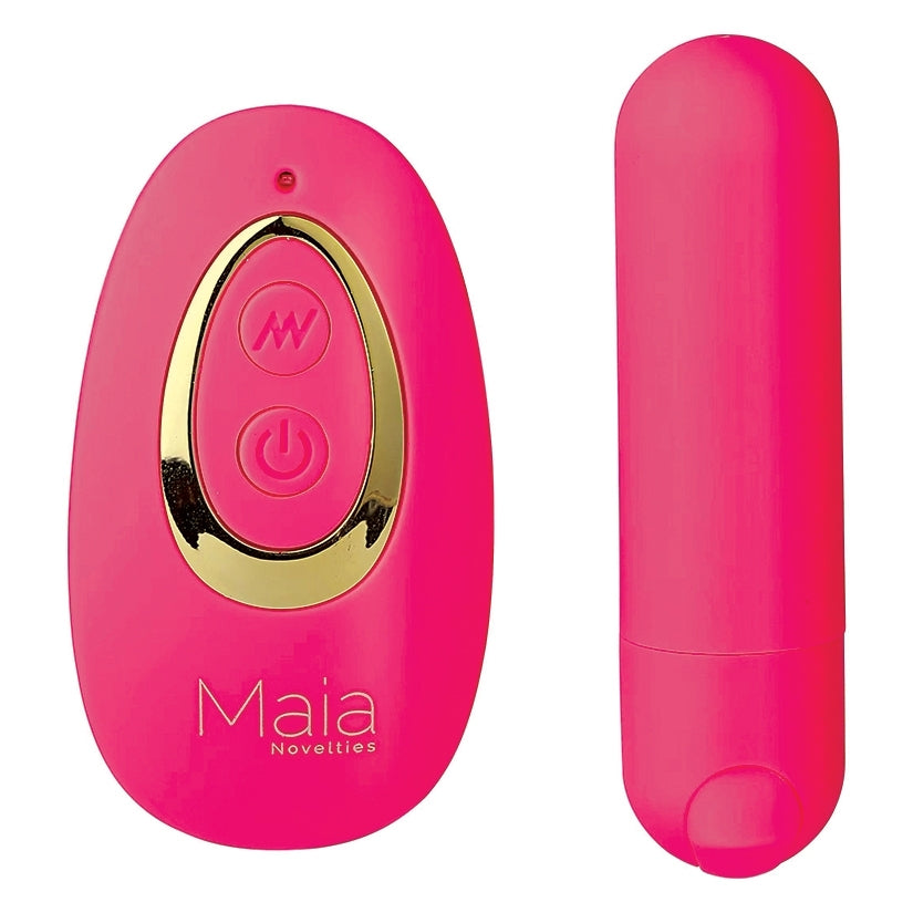 Maia Jessi Remote Control Mini Bullet Vibrator, Pink