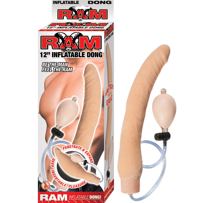 Ram 12-Inch Inflatable Latex Dong with Squeeze Bulb