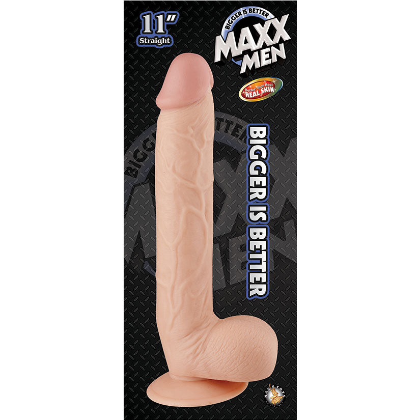 Maxx Men 11 Inch Straight Dong with Balls and Suction Cup