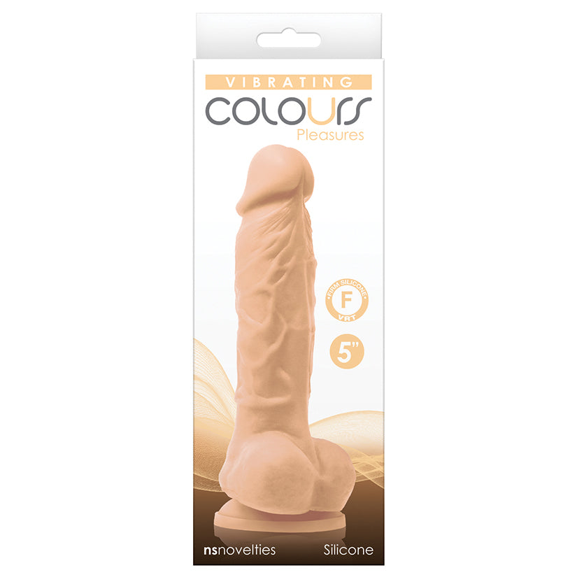 Colours Pleasures 5 Inch Vibrating Silicone Dildo, White