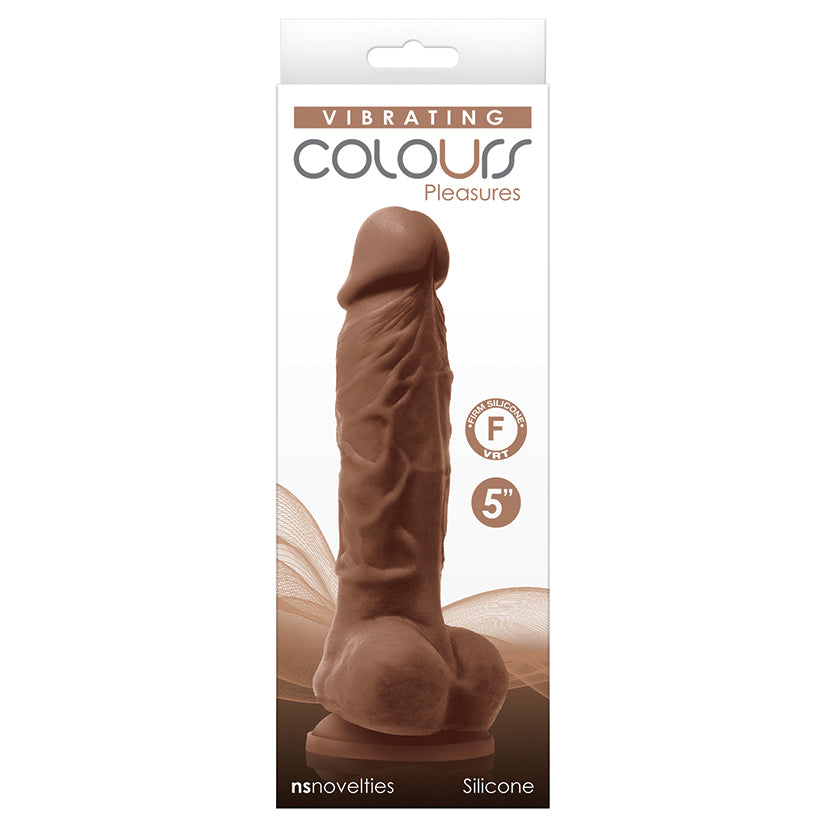 Colours Pleasures 5 Inch Vibrating Silicone Dildo, Brown