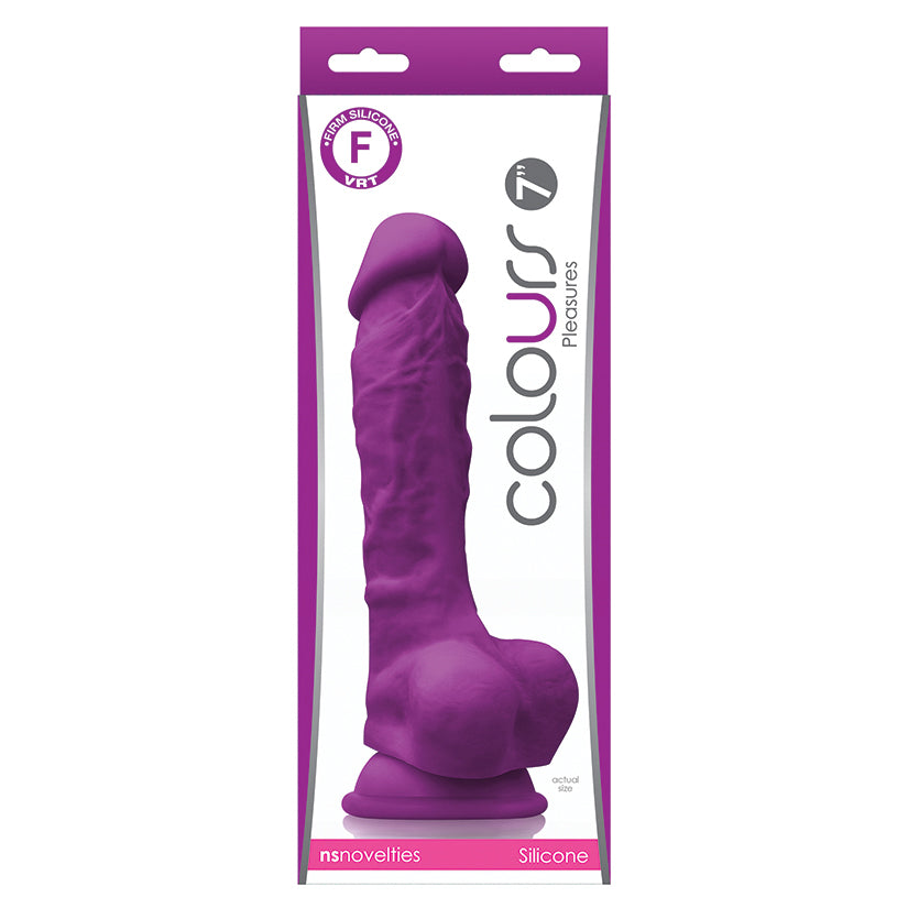 Colours Pleasures 7 Inch Silicone Dildo in Purple