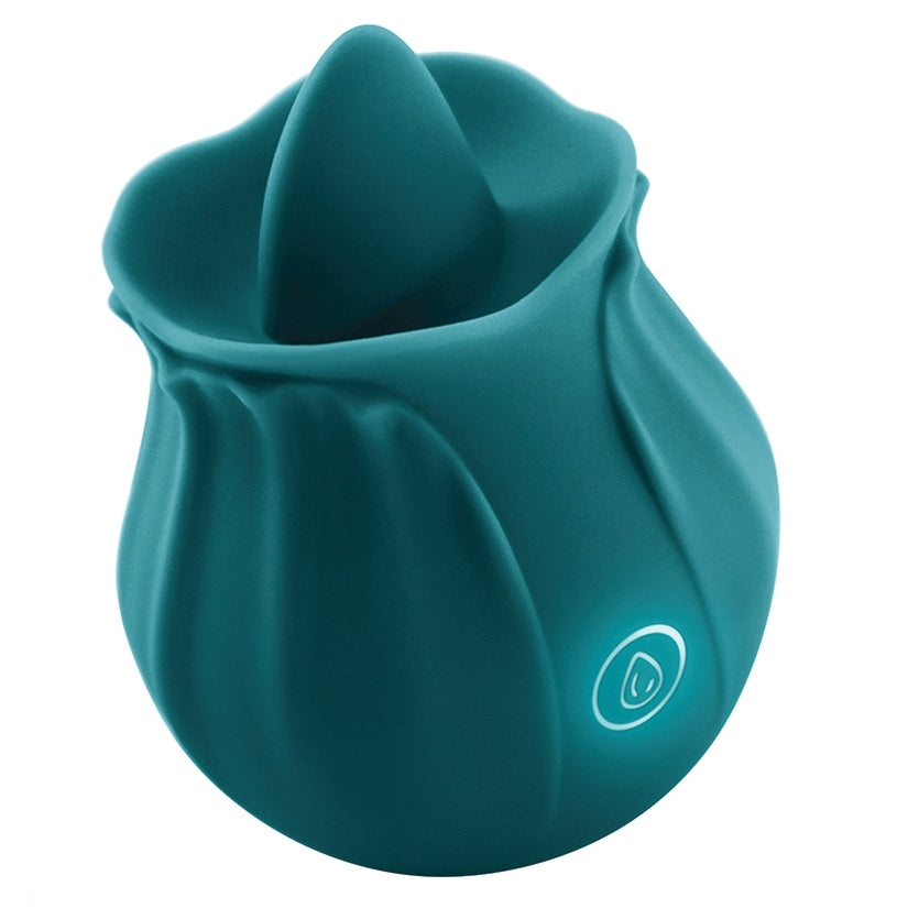 INYA The Kiss Rosebud Tongue Vibrator, Dark Teal