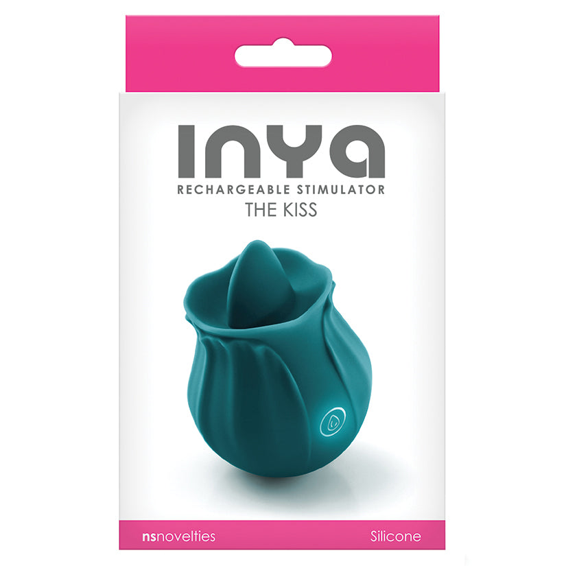 INYA The Kiss Rosebud Tongue Vibrator, Dark Teal