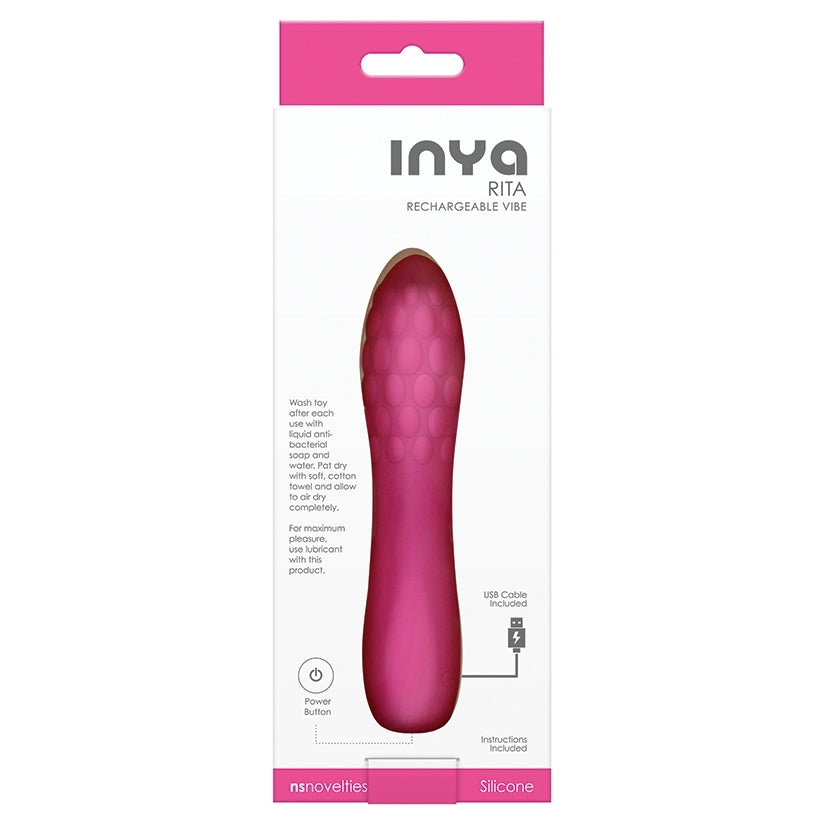 Inya Rita Textured Silicone Rechargeable Vibrator - Pink
