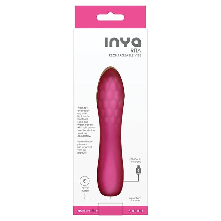 Inya Rita Textured Silicone Rechargeable Vibrator - Pink