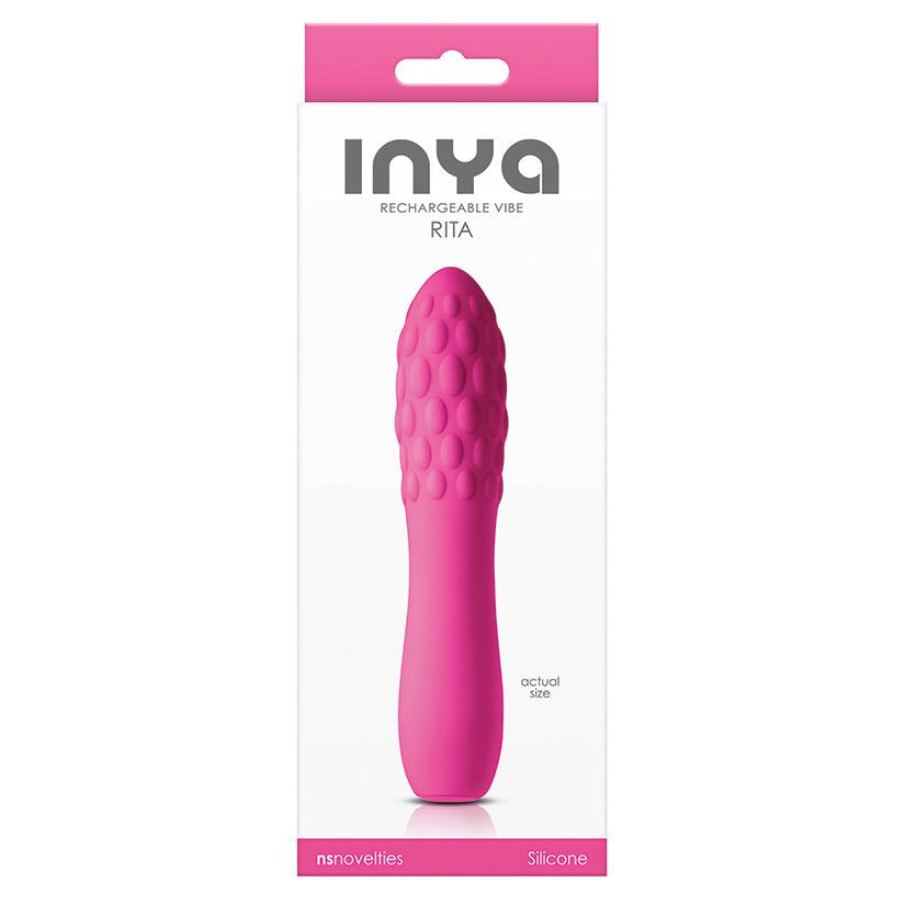 Inya Rita Textured Silicone Rechargeable Vibrator - Pink