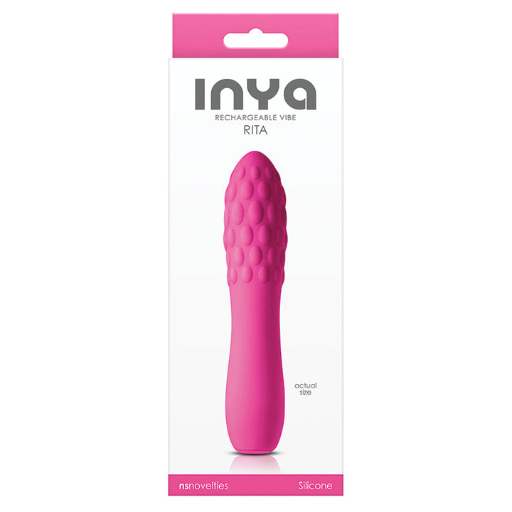 Inya Rita Textured Silicone Rechargeable Vibrator - Pink
