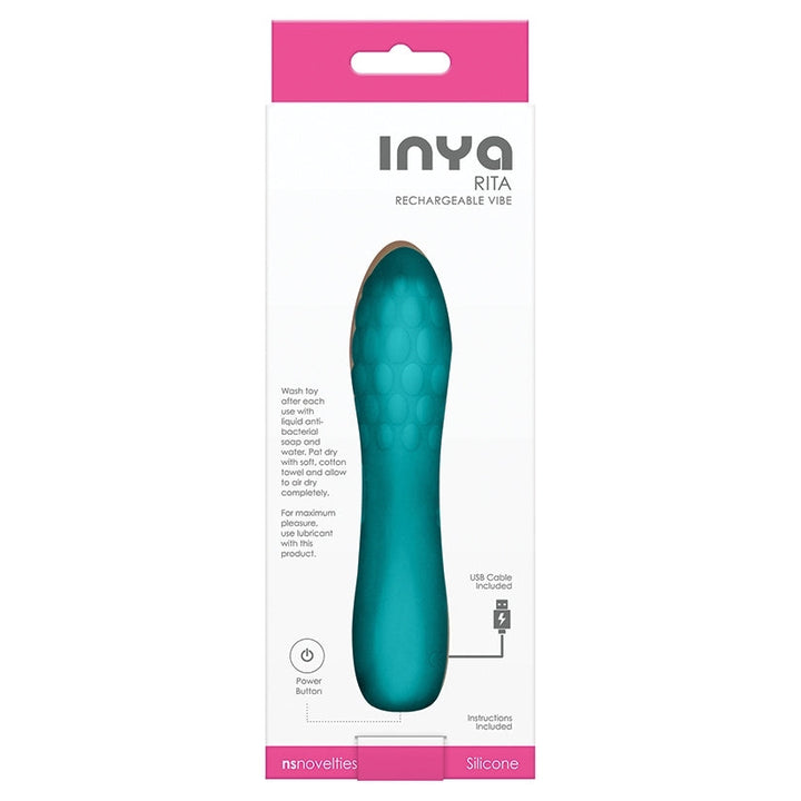Inya Rita Textured Silicone Rechargeable Vibrator - Teal