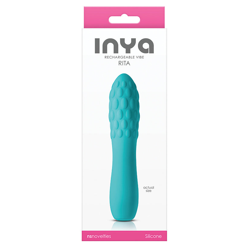 Inya Rita Textured Silicone Rechargeable Vibrator - Teal