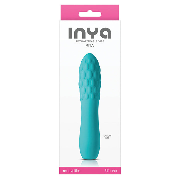 Inya Rita Textured Silicone Rechargeable Vibrator - Teal