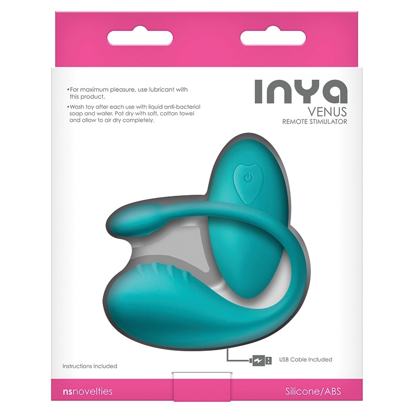 Inya Venus Remote Control Silicone Vibrator - Teal