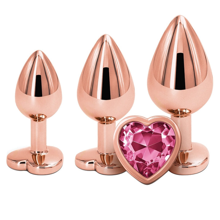 Rear Assets Heart Trainer Kit of 3 Aluminum Anal Plugs