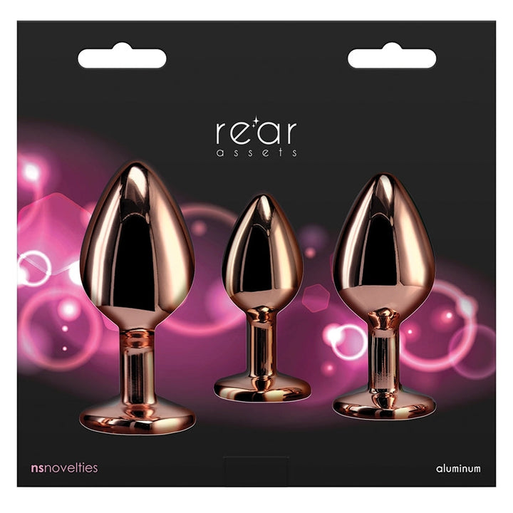 Rear Assets Heart Trainer Kit of 3 Aluminum Anal Plugs