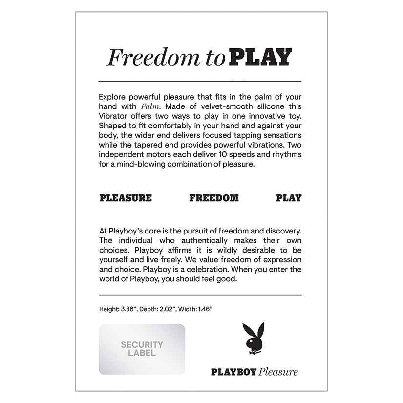 Playboy Pleasure Palm Dual-Motor Tapping Vibrator