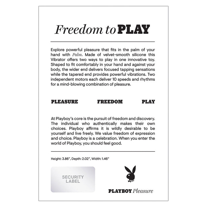 Playboy Pleasure Palm Dual-Motor Tapping Vibrator