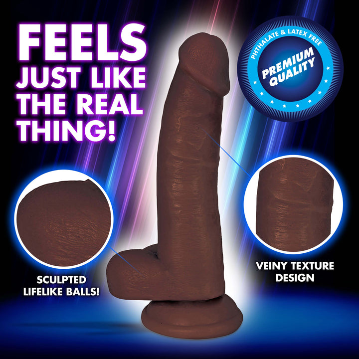 8 Inch Brown Jock Realistic Dildo - Small Realistic Dildo - Lifelike Dildo