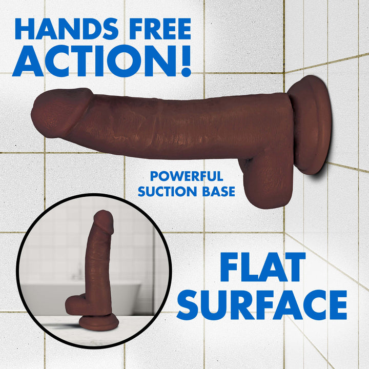 8 Inch Brown Jock Realistic Dildo - Small Realistic Dildo - Lifelike Dildo