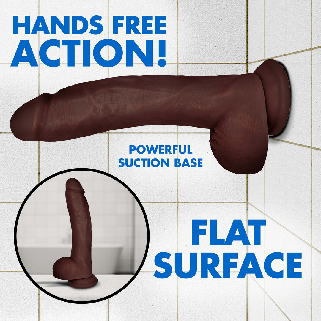 10 Inch Brown Jock Large Realistic Dildo - Huge Realistic Dildo - Extreme Dildo