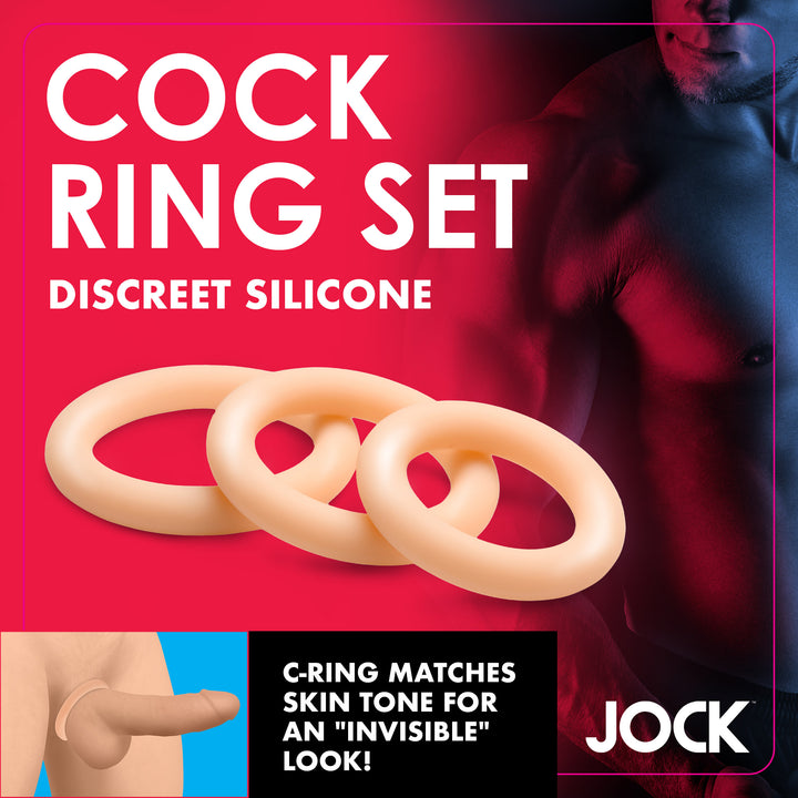 Jock Discreet Silicone Cock Ring Set, Light