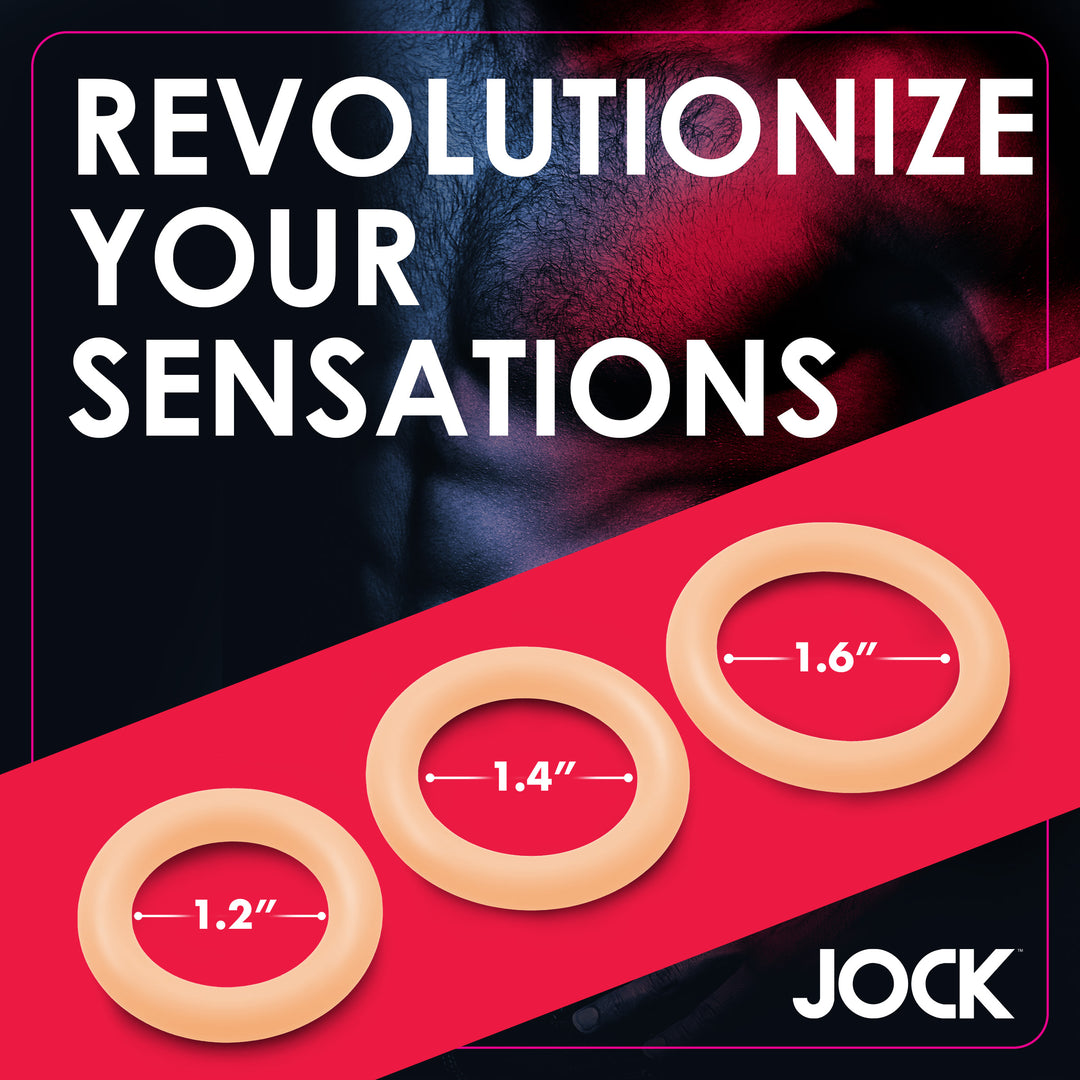 Jock Discreet Silicone Cock Ring Set, Light