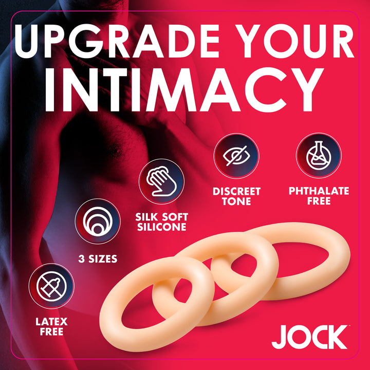 Jock Discreet Silicone Cock Ring Set, Light