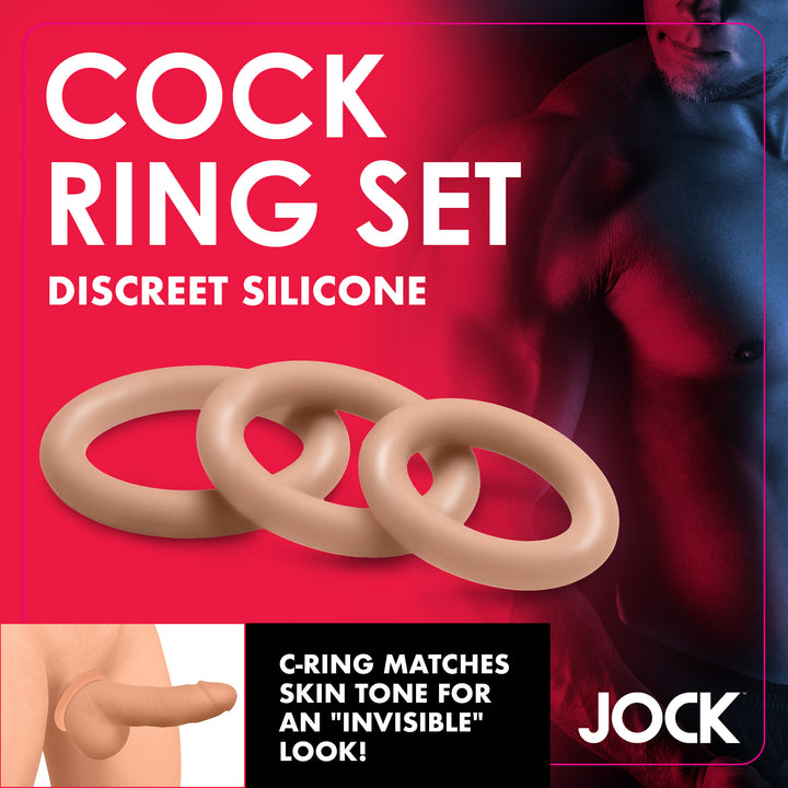 Jock Discreet Silicone Cock Ring Set, Medium