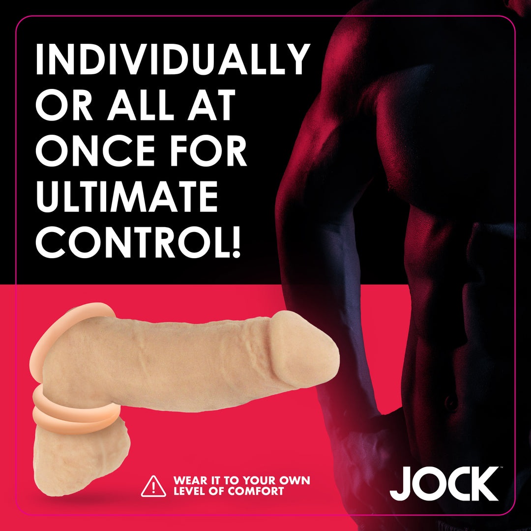 Jock Discreet Silicone Cock Ring Set, Light