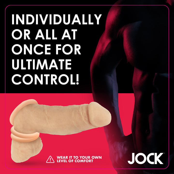 Jock Discreet Silicone Cock Ring Set, Light
