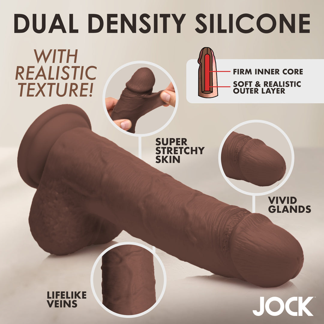 Jock 10 Inch Real Skin Silicone Dildo with Balls