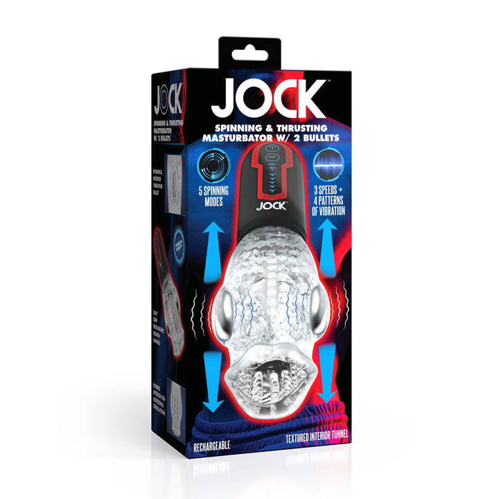 Jock Spinning and Thrusting Masturbator with 2 Bullets