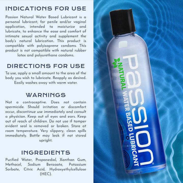 Passion Natural Water-Based Lubricant 8 oz