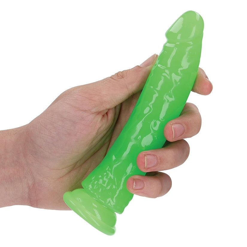 Shots RealRock Slim Glow in the Dark Dildo-Green 6