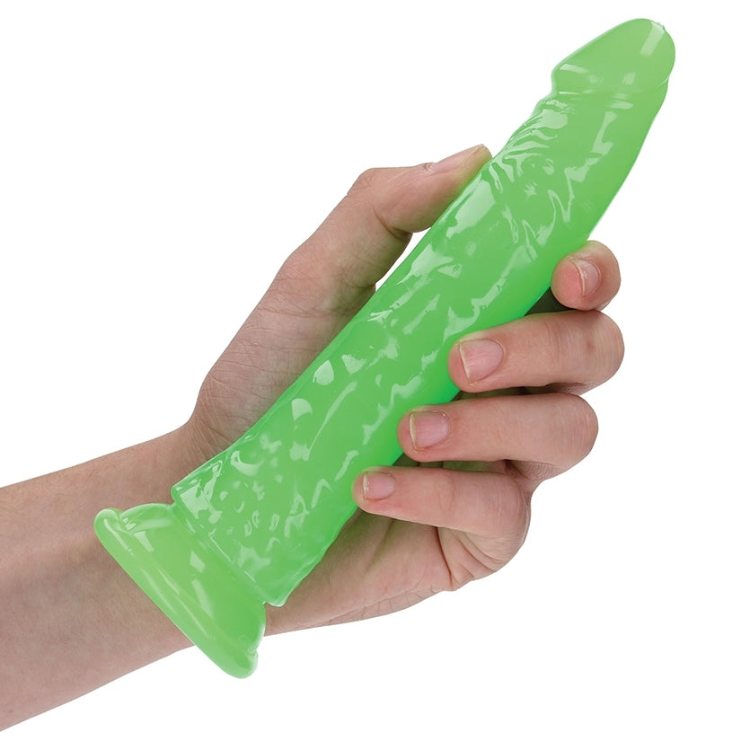 Shots RealRock Slim Glow in the Dark Dildo-Green 7