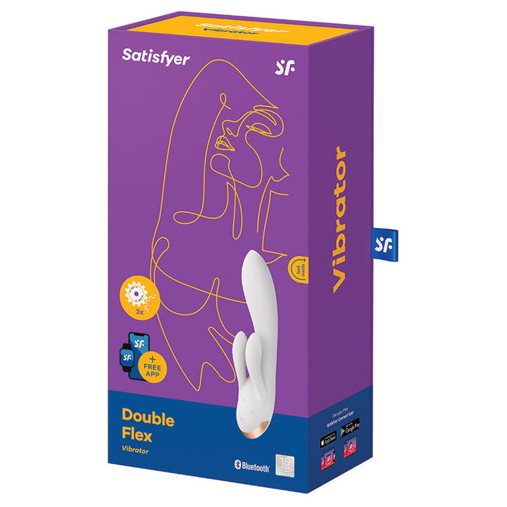 Satisfyer Double Flex Connect App Triple-Motor Rabbit Vibrator retail box